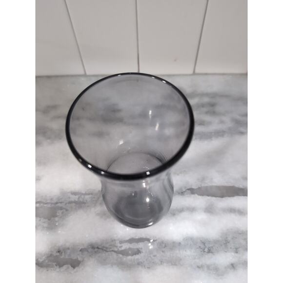 Hand Blown Purple Smoke Glass Flower Vase, Plum Floral Vase, Bulbous Body Vase - Picture 4 of 8